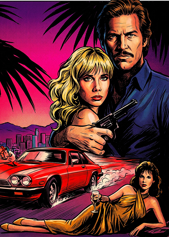 Retro 80s Action Crime Poster