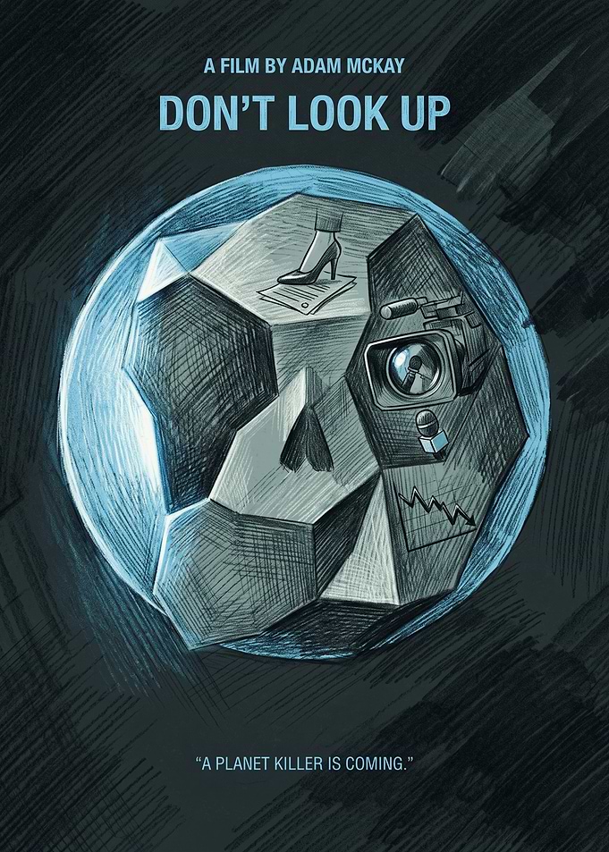 Dont Look Up Movie Sci Fi Satire Retro Poster