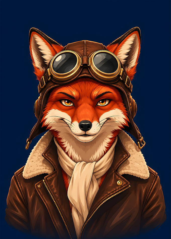 Vintage Fox Pilot Aviator Scarf
