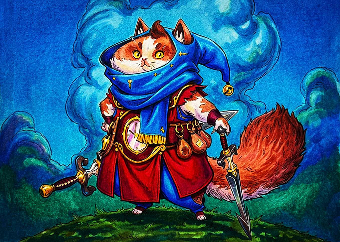 Warrior Cat Adventurer Fantasy Illustration