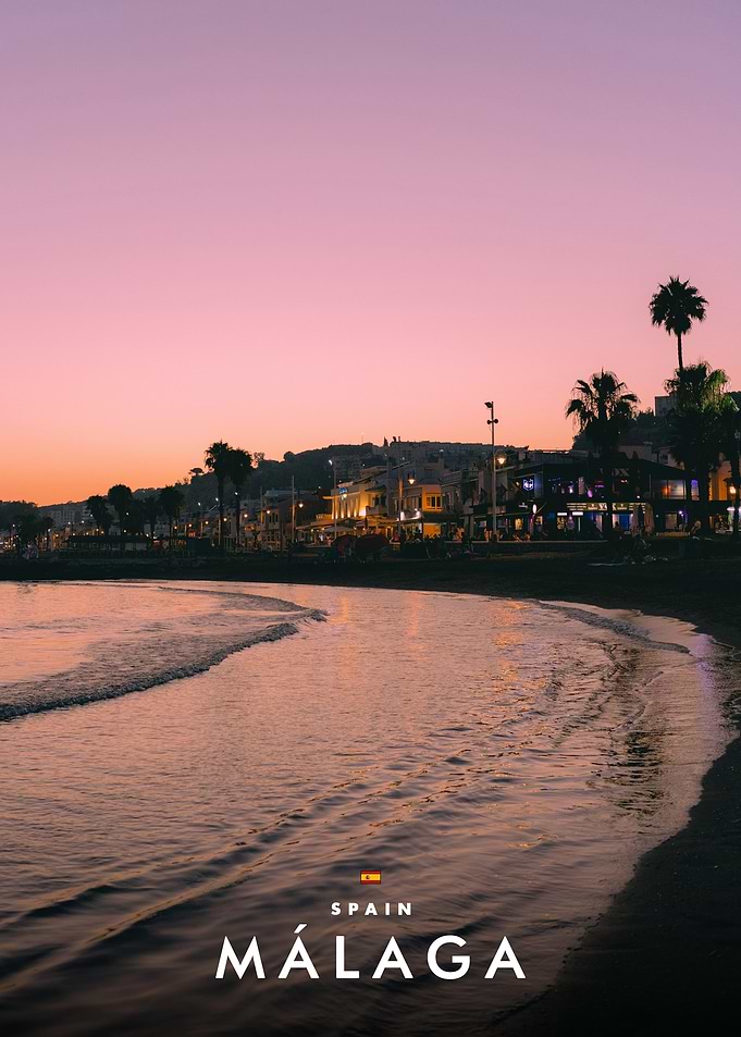 Sunset Beach View in Málaga Spain