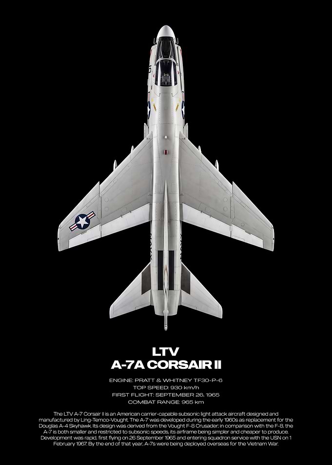 LTV A-7A Corsair II Aircraft Poster