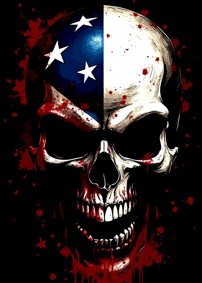 American Flag Skull Graphic Art