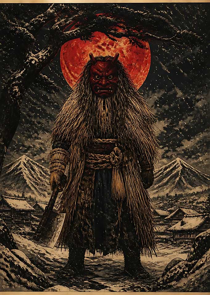 Namahage Demon in Snowy Village