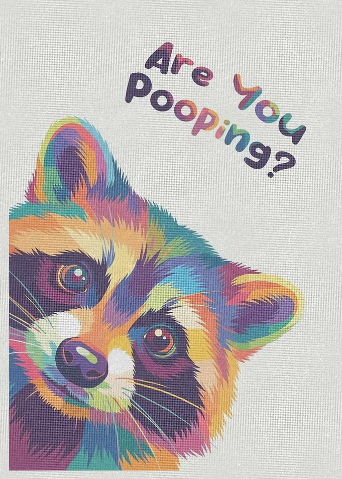 Colorful Pop Art Raccoon Bathroom Sign