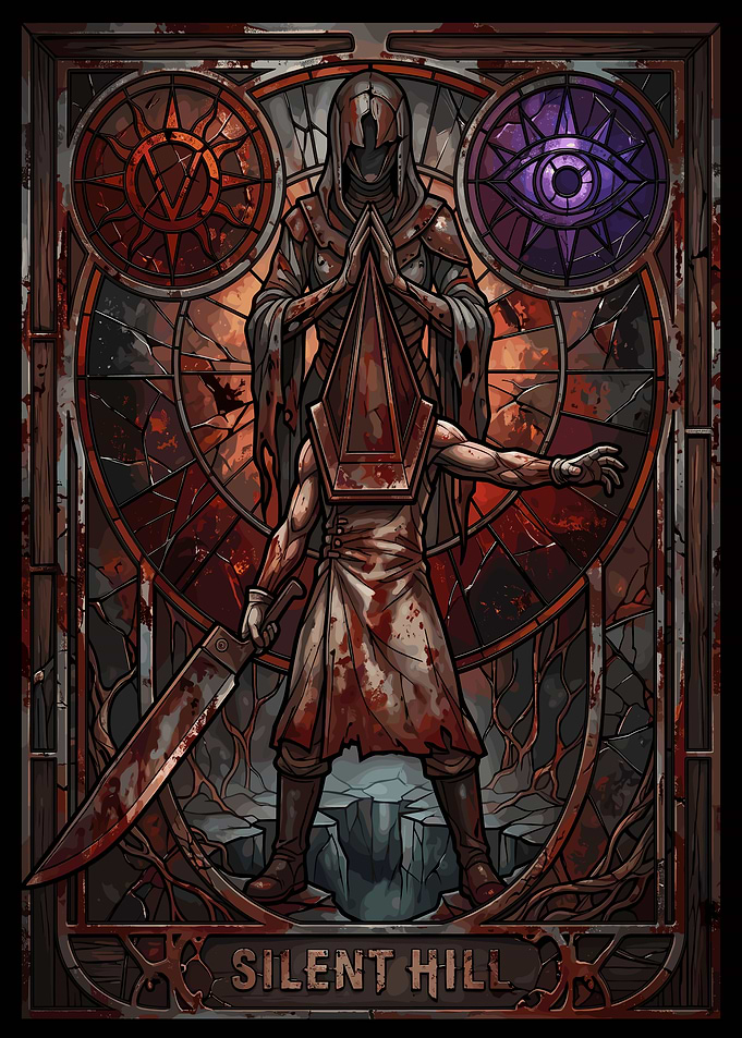 Silent Hill Pyramid Head Stained Glass