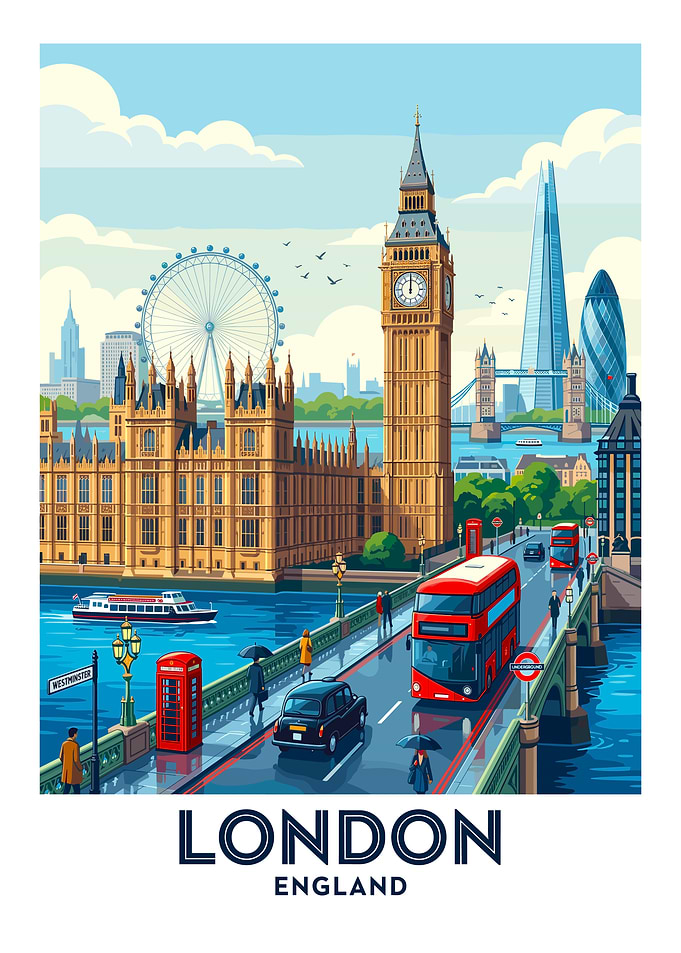 London England Travel Poster