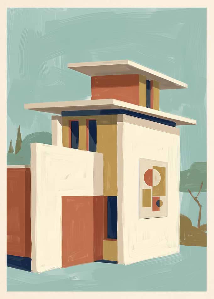 Modernist Architectural Study Painting