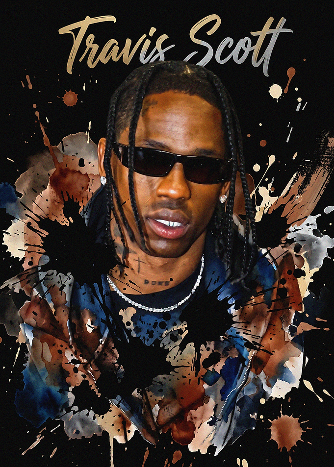 Travis Scott Portrait Poster