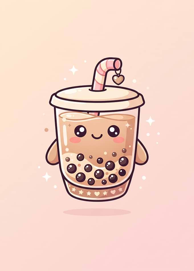 Cute Kawaii Bubble Tea Illustration