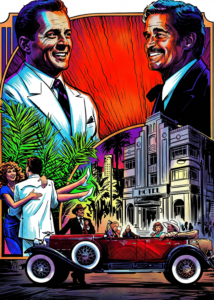 Vintage Miami Vice Style Art Poster