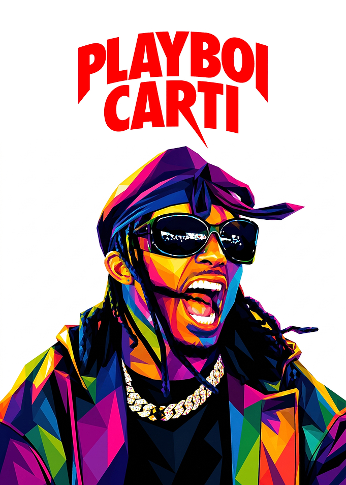 Playboi Carti Geometric Pop Art Portrait