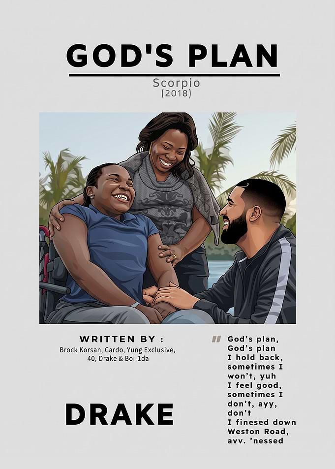 Drake God's Plan Poster
