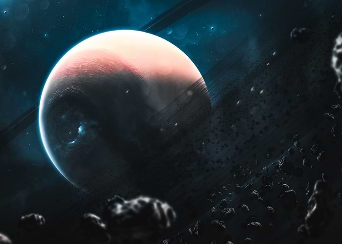Saturn Planet in Deep Space