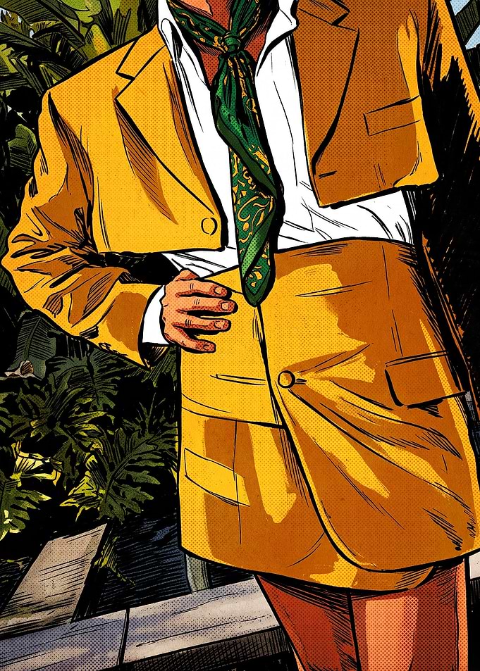 Stylish Man in Yellow Suit