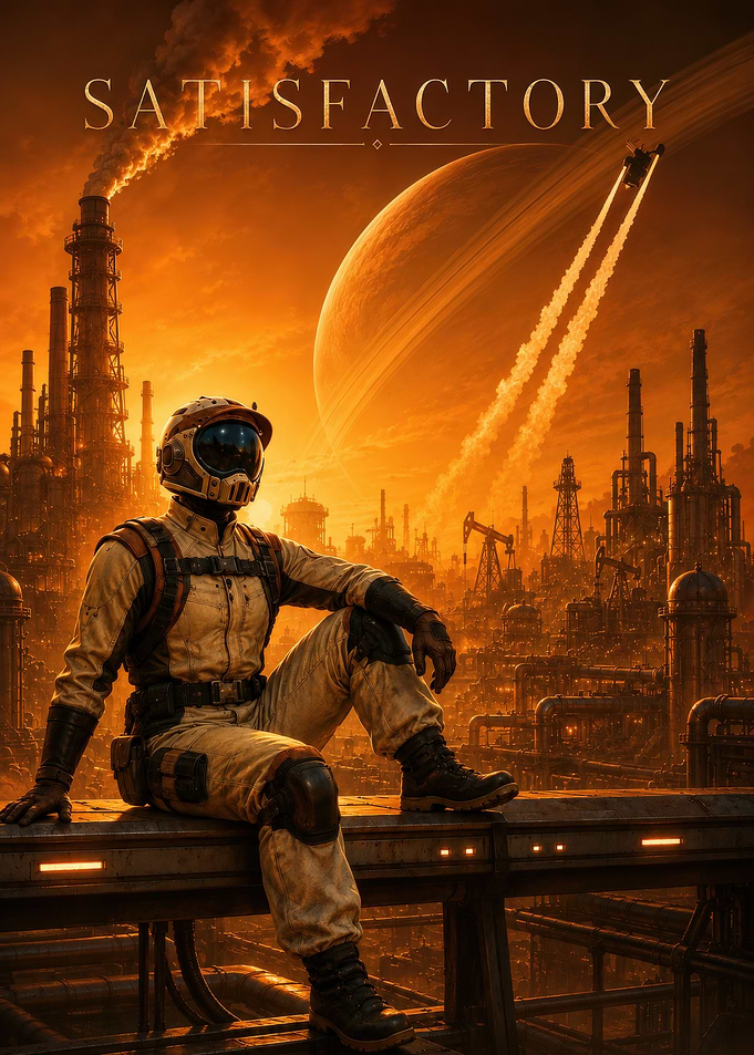 Satisfactory Game Industrial Planet Poster