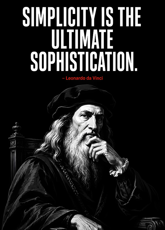 Leonardo da Vinci Inspirational Quote Poster