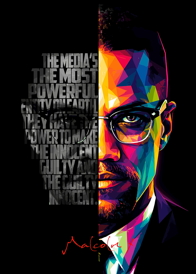 Malcolm X Geometric Portrait Poster