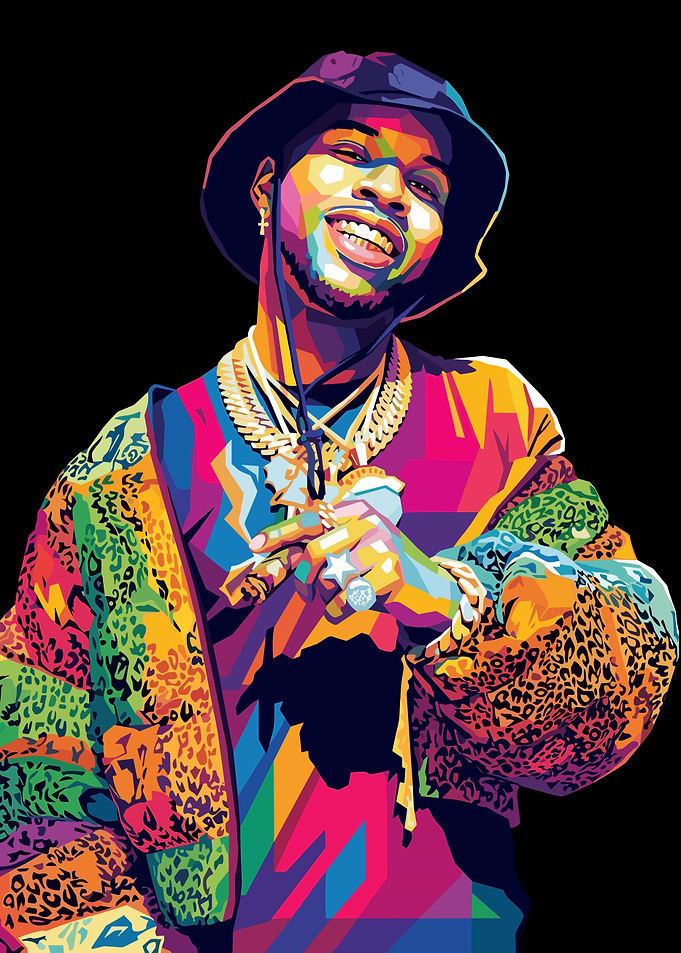 Colorful Pop Art Portrait of Tory Lanez