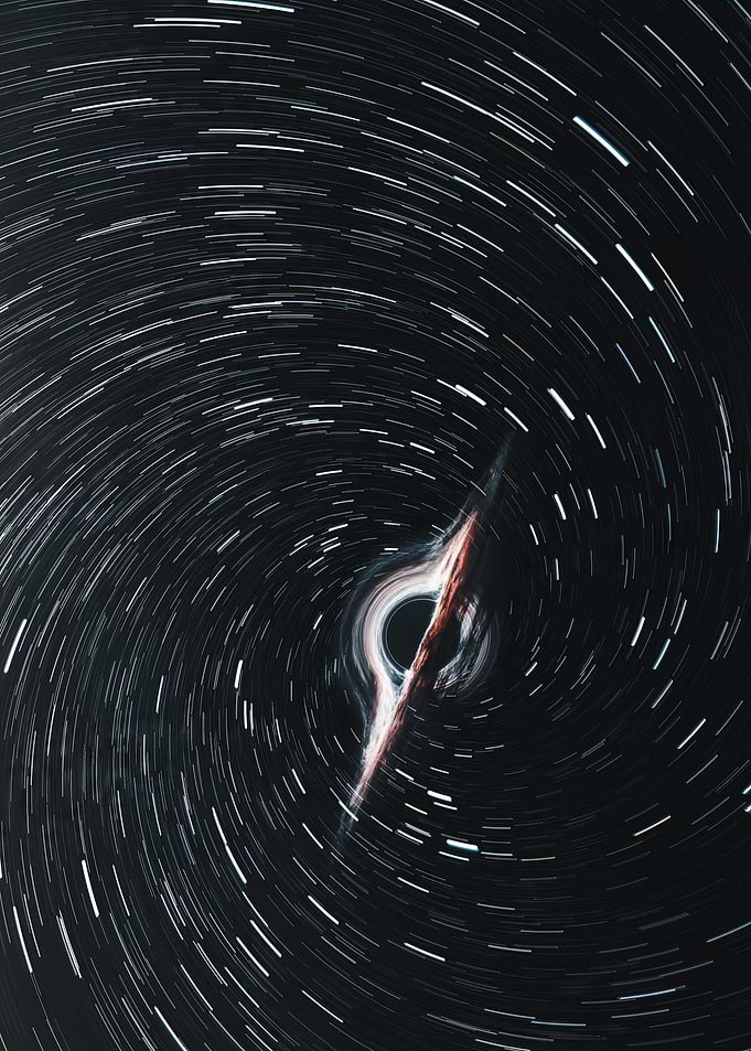 Black Hole with Swirling Star Trails