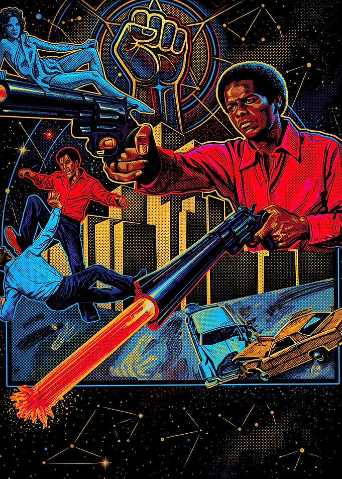 Black Dynamite Retro Action Poster
