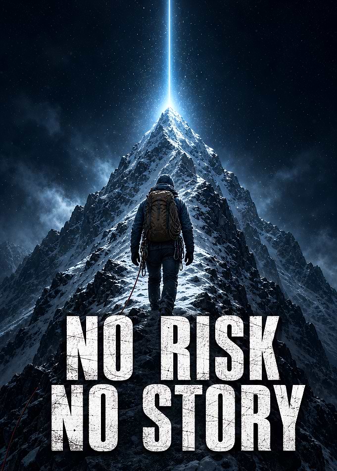 No Risk No Story Mountain Climber Motivation