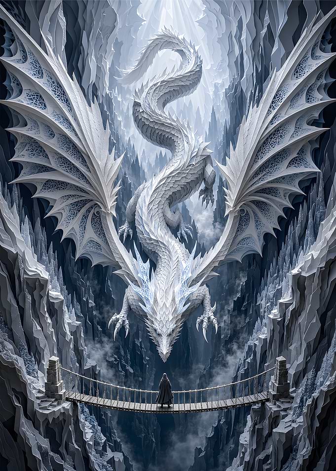 Glacial Canyon Dragon Paper Craft
