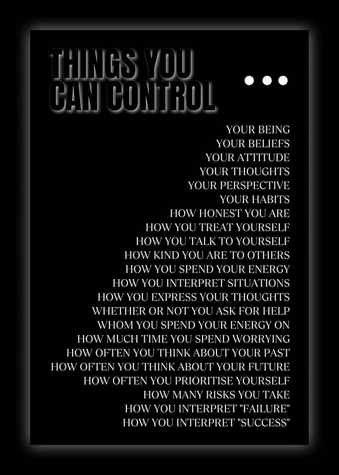Things You Can Control Inspirational Poster