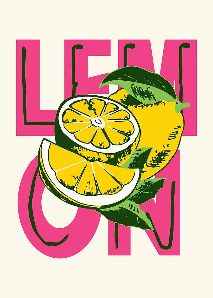 Pop Art Lemon Typography Poster