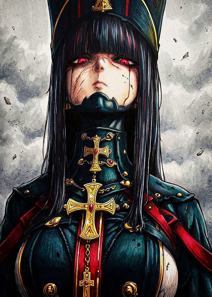 Dark Gothic Anime Warrior Priestess