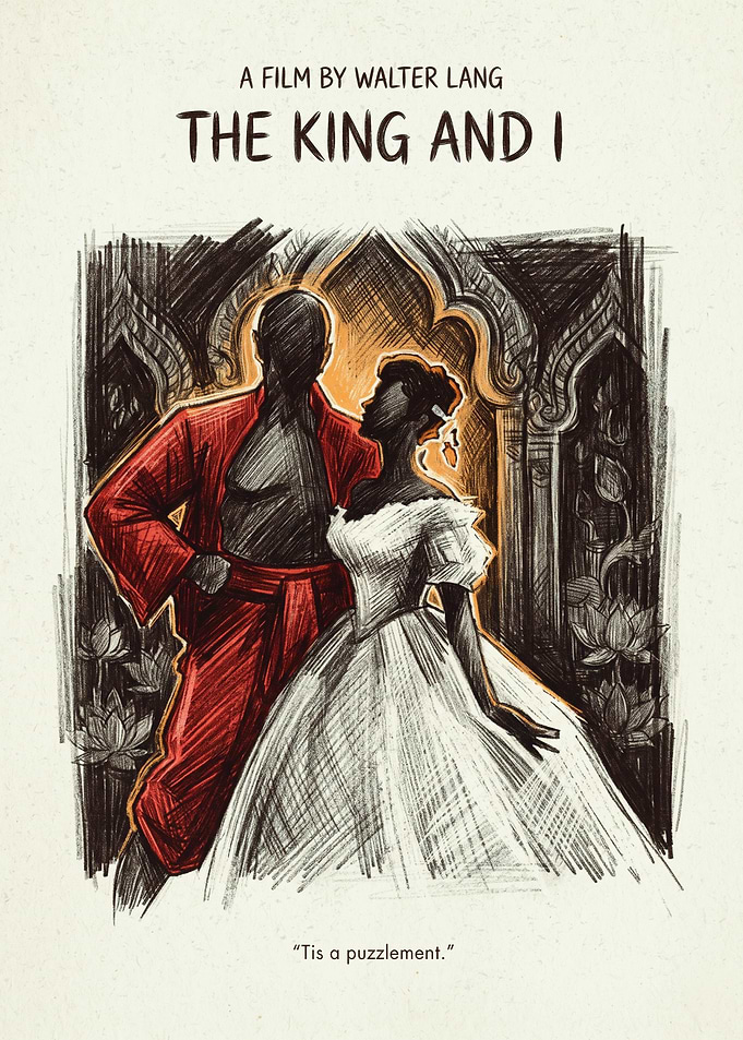 The King And I Movie Classic Musical Retro Art