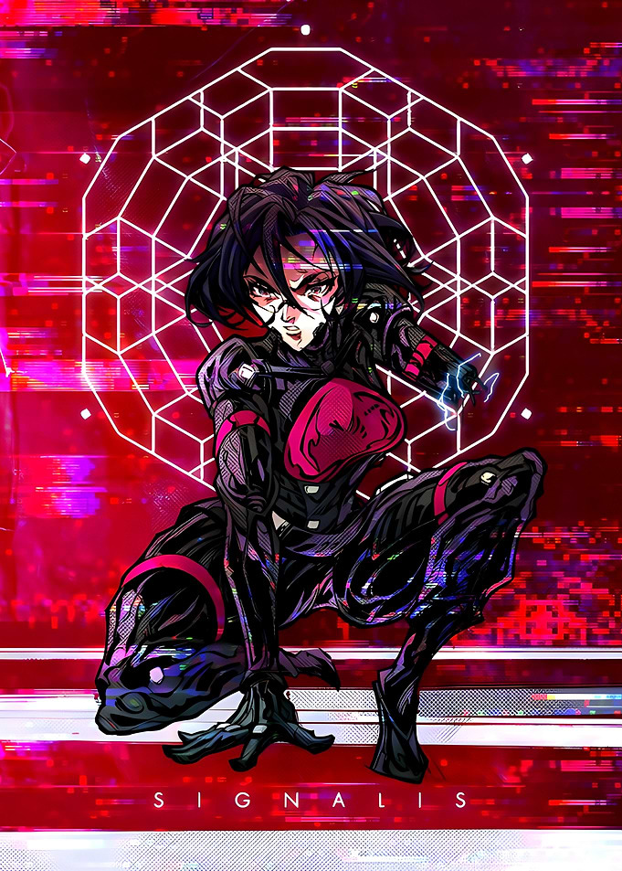 Signalis Elster Glitch Art Poster