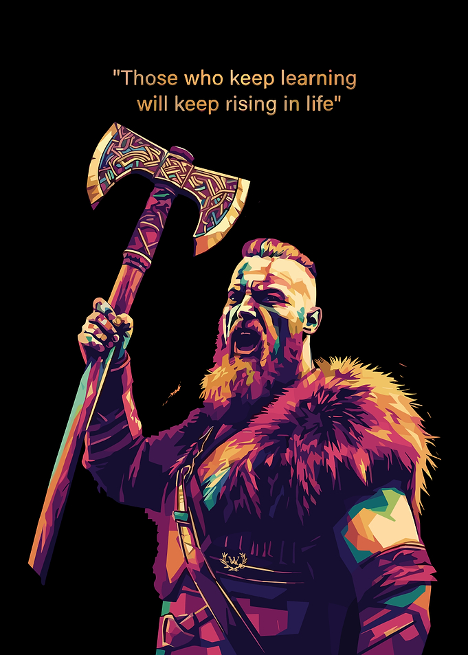 Viking Warrior Inspirational Pop Art Poster