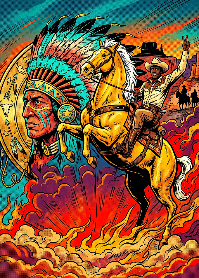Western Cowboy and Native American Art