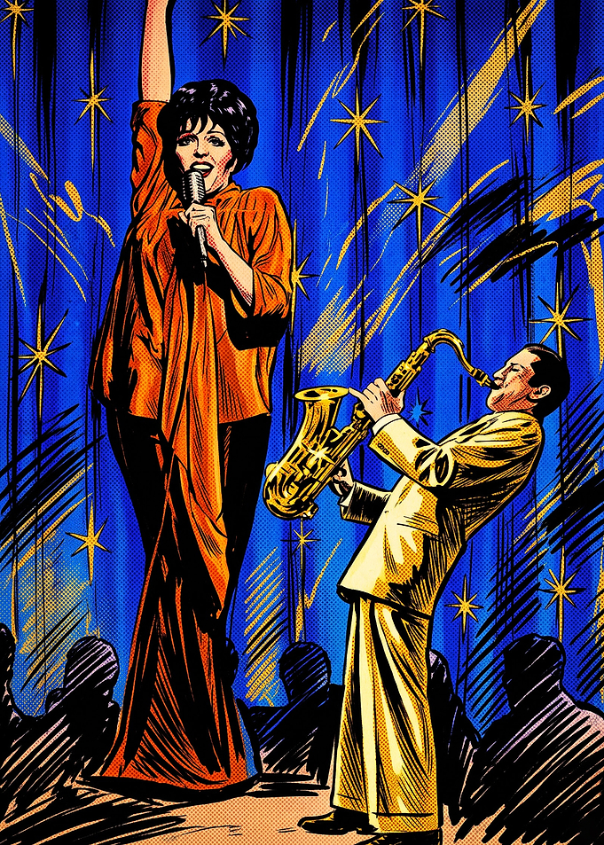 Liza Minnelli and Saxophonist Performance