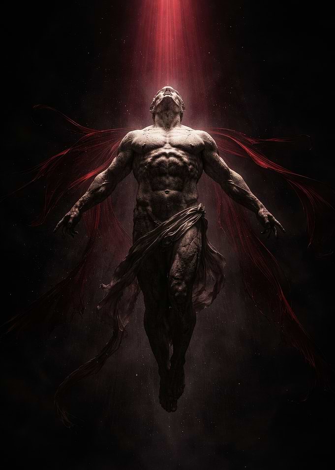 Ascending Fallen Angel Statue