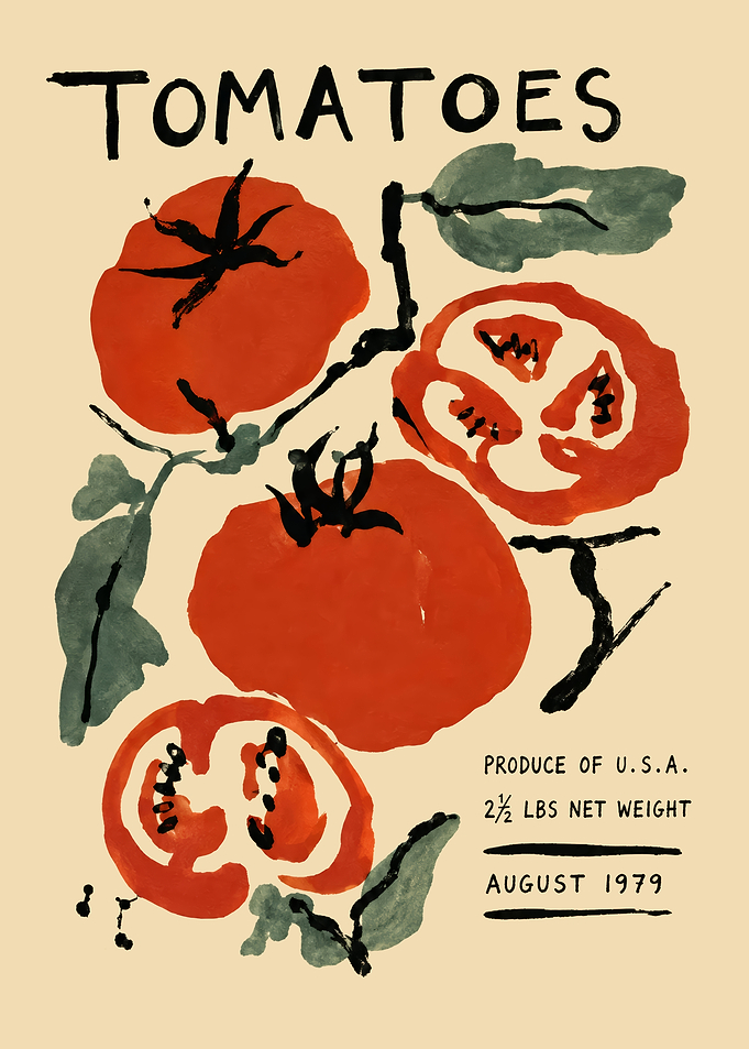Vintage Tomato Produce Poster