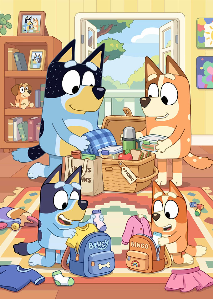 Bluey and Bingo Packing for Picnic