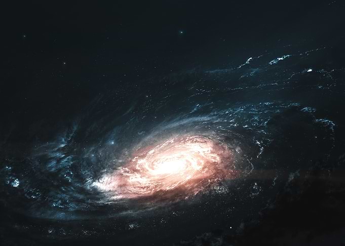 Glowing Spiral Galaxy in Deep Space