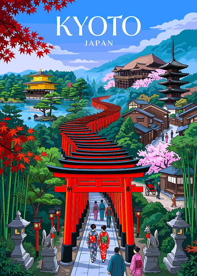 Kyoto Japan Travel Poster