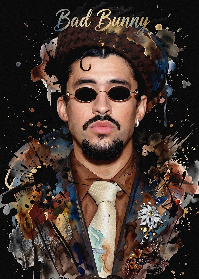 Bad Bunny Artistic Portrait