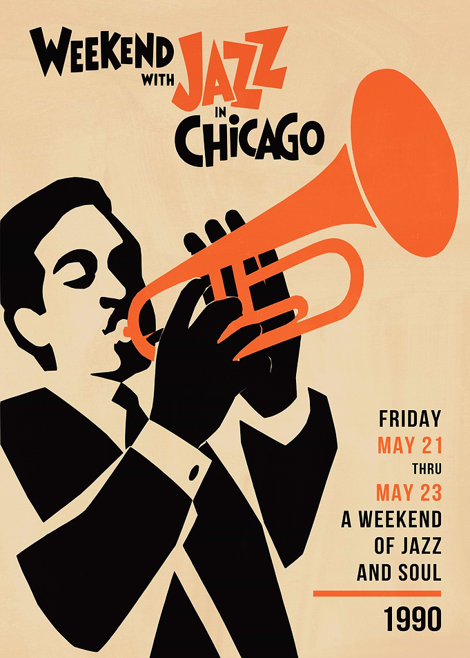 Vintage Weekend Jazz in Chicago Poster