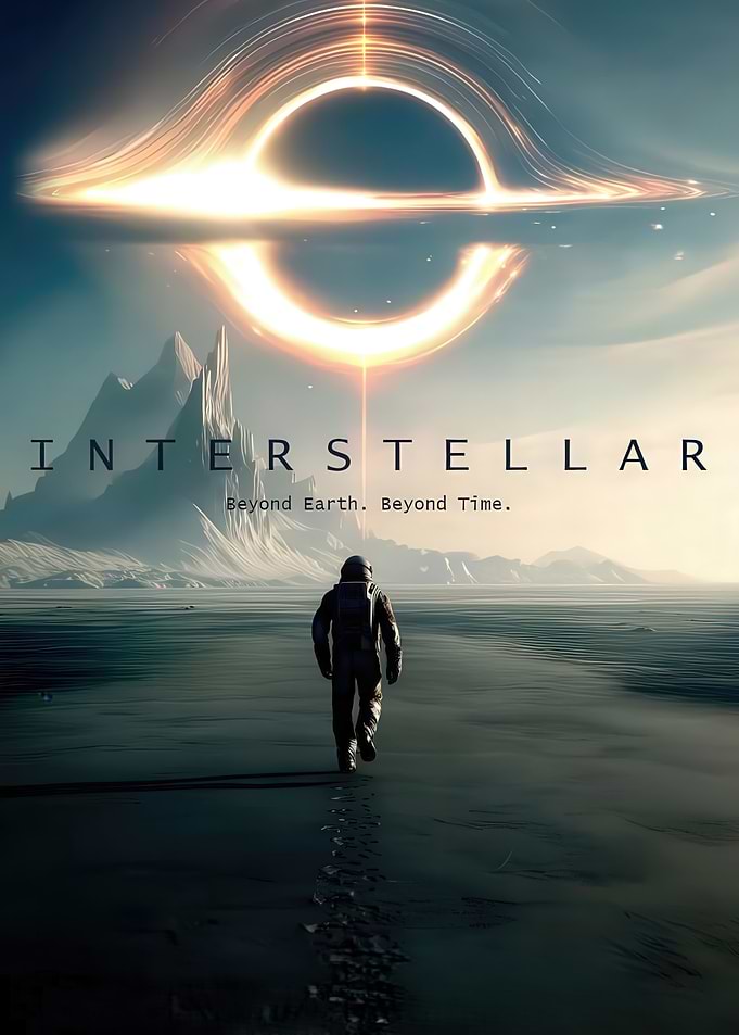 Interstellar Movie Poster Astronaut Black Hole
