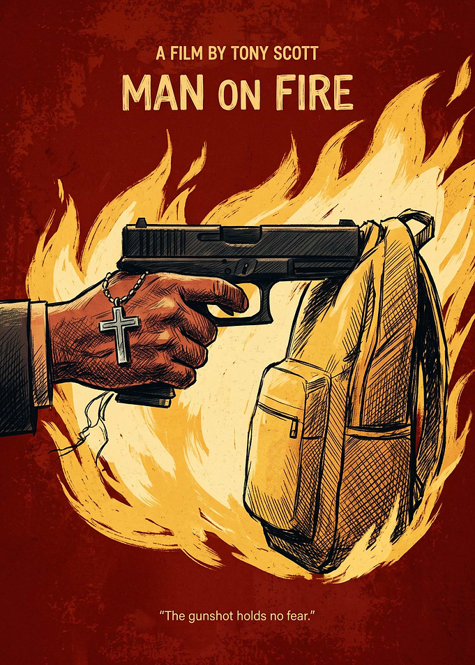Man On Fire Movie Action Thriller Retro Wall Art