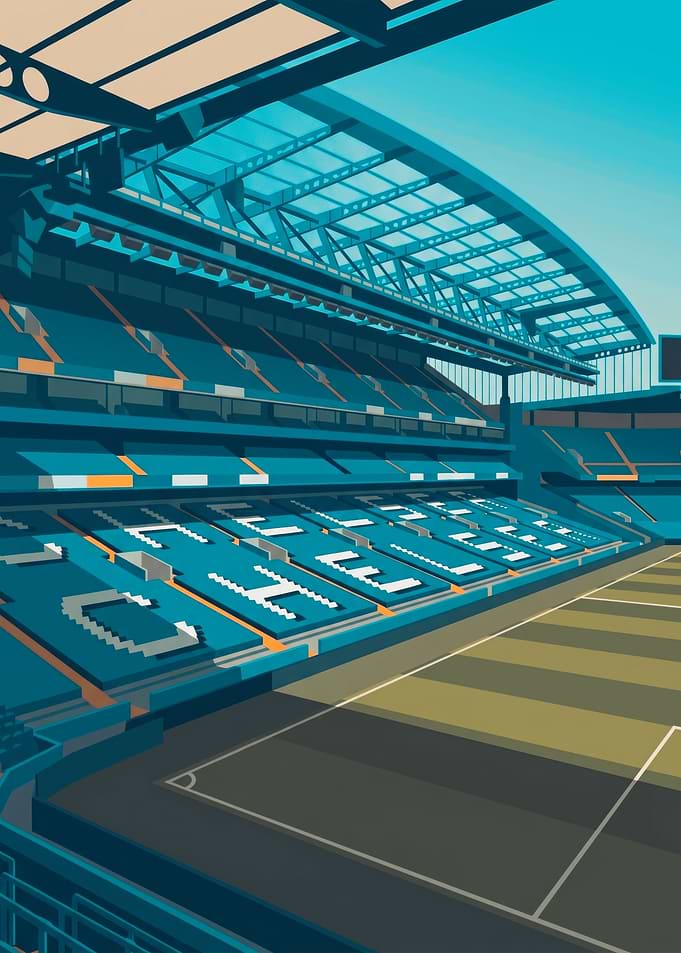 Chelsea FC Stamford Bridge Stadium Illustration