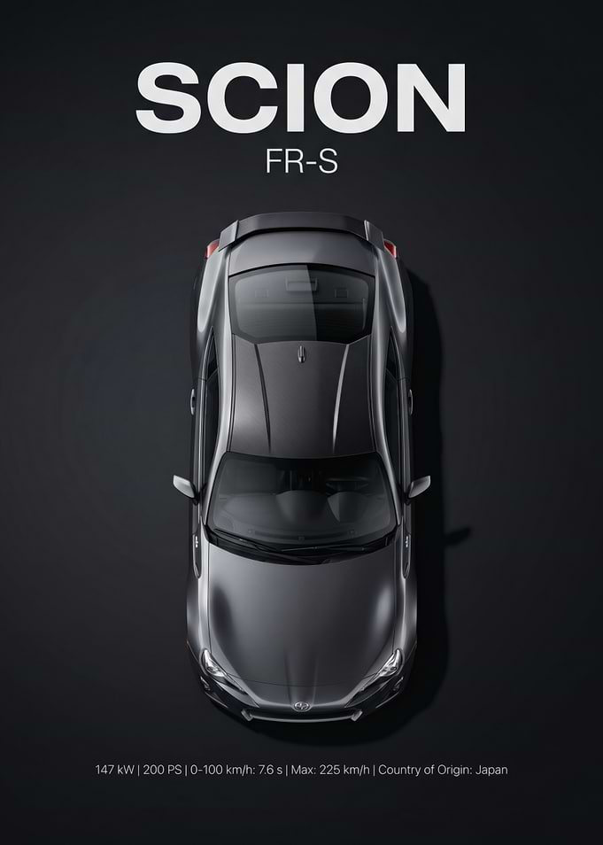 Scion FR-S Top View Poster