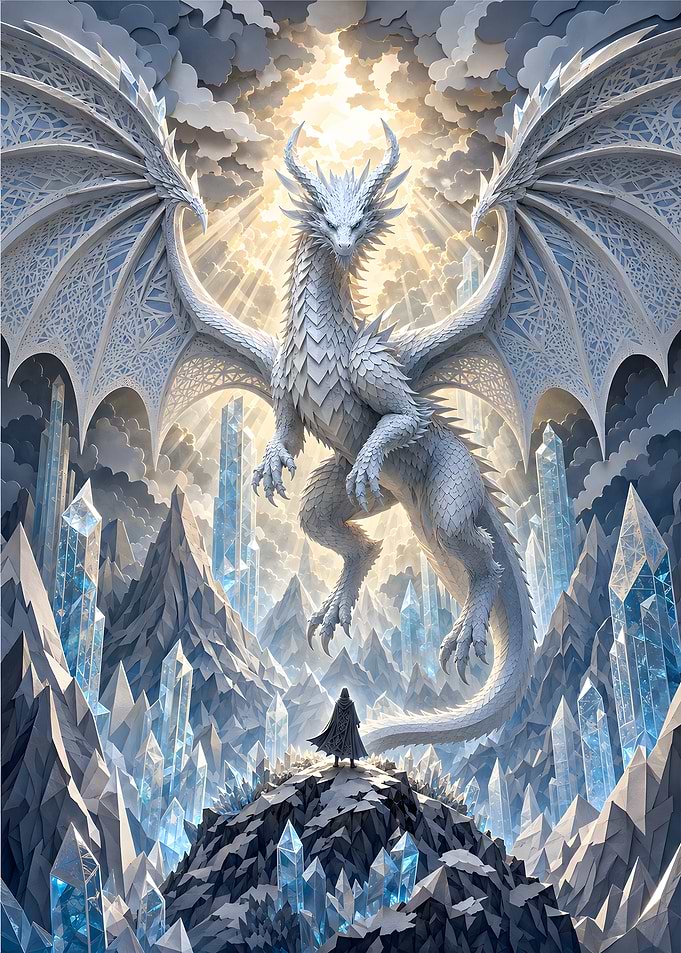 Crystal Peak Ice Dragon Papercraft
