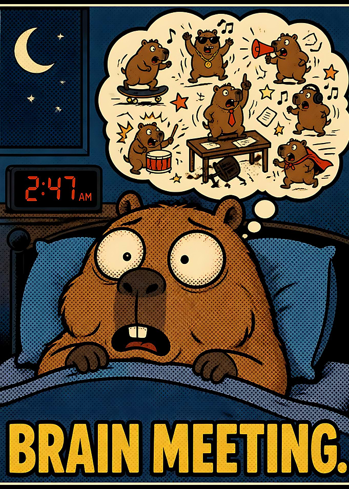 Brain Meeting Funny Animal Illustration