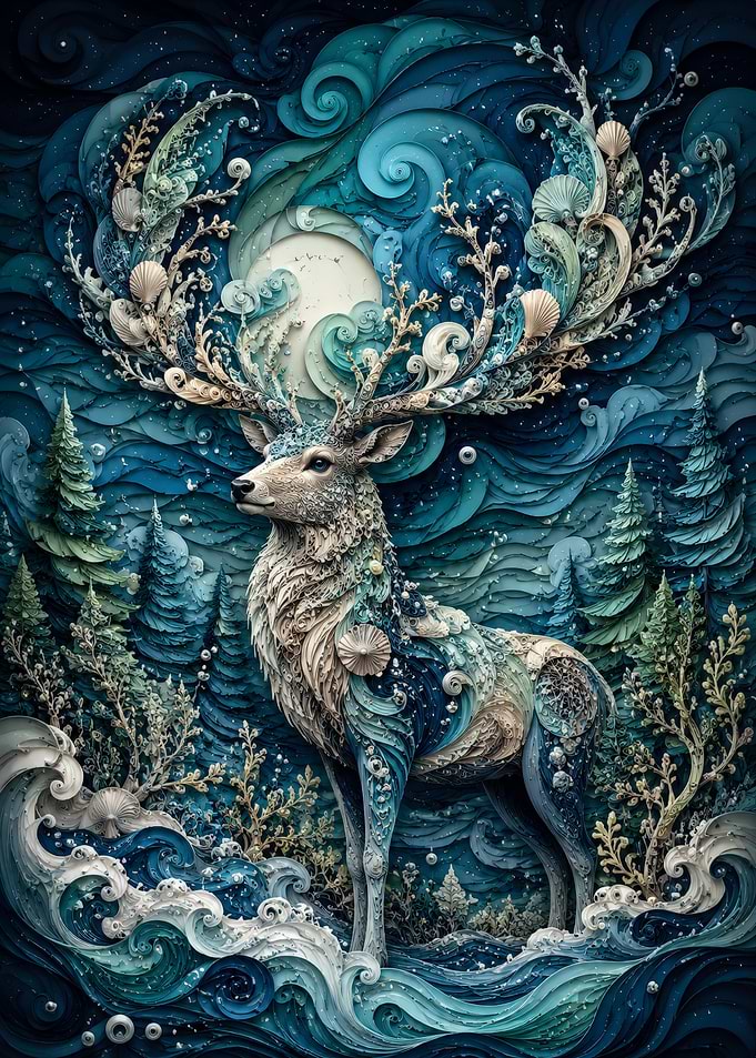 Ethereal Ocean Spirit Deer