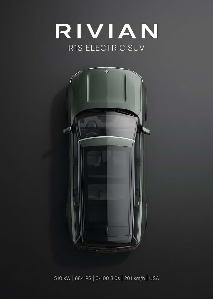 Rivian R1S Electric SUV Top View